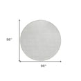thumbnail image 3 of 8' Silver And Gray Round Geometric Washable Indoor Outdoor Area Rug, 3 of 5