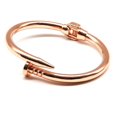 thumbnail image 1 of Pulsera Abierta Brillar Simple de Moda Pulsera de Tornillo de Acero Inoxidable para Regalo de Mujer Color Oro Rosa, 1 of 4