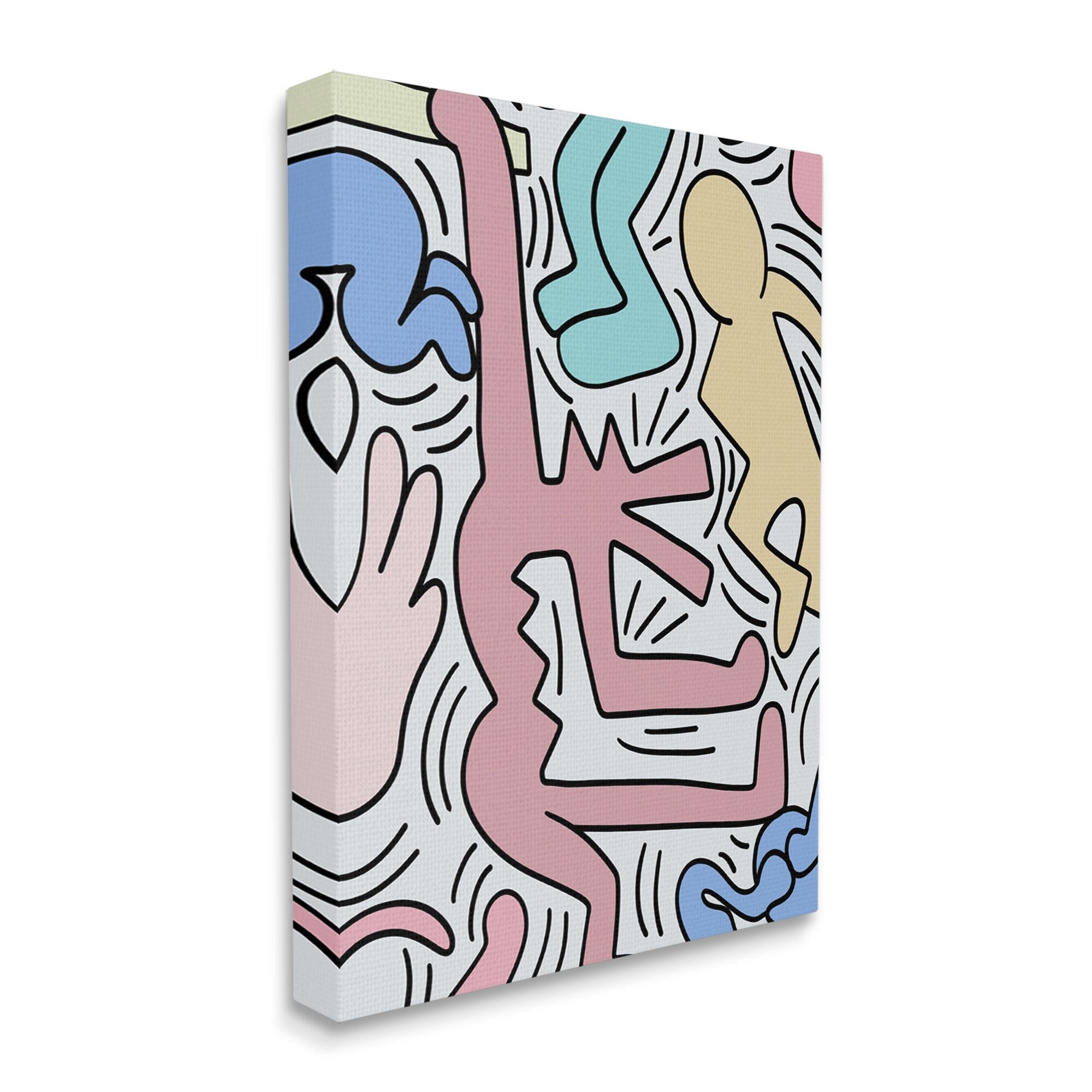 Stupell Industries Pop Style Pastel People Squiggle Lines Design Canvas Wall Art, 24 x 30, Design by Ros Ruseva
