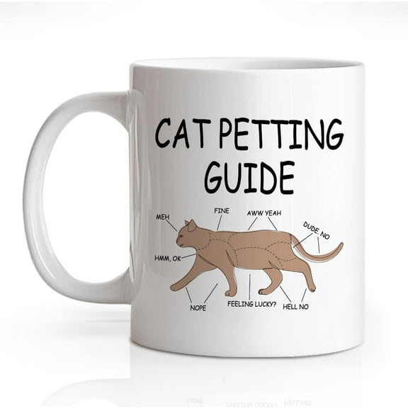 Cat Petting Guide 11 Oz Novelty Mug, Funny Cat Ceramic Mug Gifts For Veterinary Nurse Doctor Vet Assistant, Veterinarian Gifts For Veterinary Technician Cat Lover Vet Tech Week, Cat Rescuer Gifts