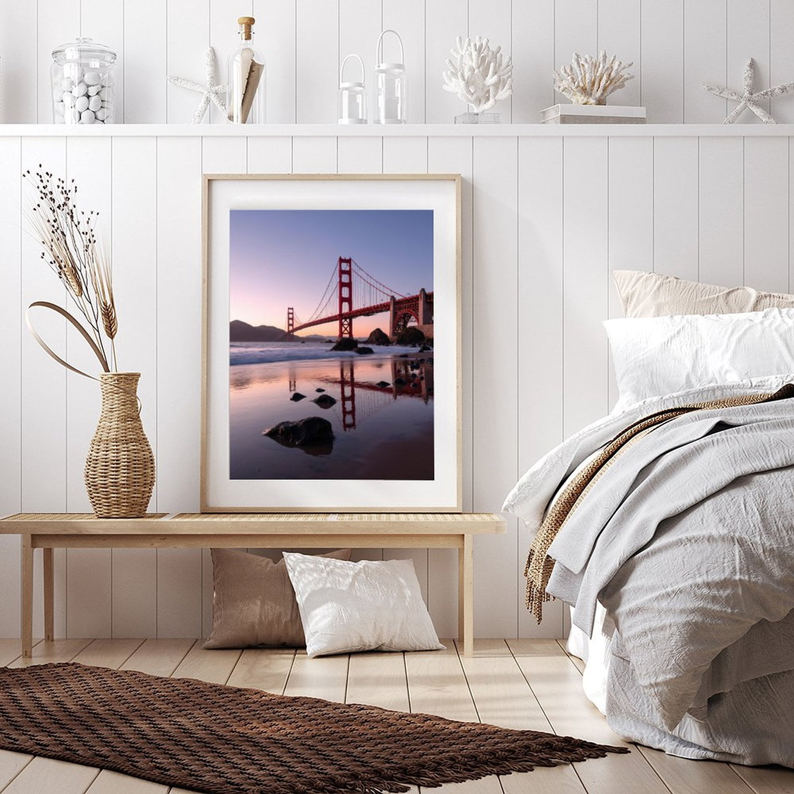 Diamond Art Kit for Adults, Sunset Bridge Ocean Reflection Rocks Diamond Painting for Adults Beginners, DIY Diamond Art Painting Kits, 5D Diamond Painting Crafts for Home Decor 12x16 Frameless