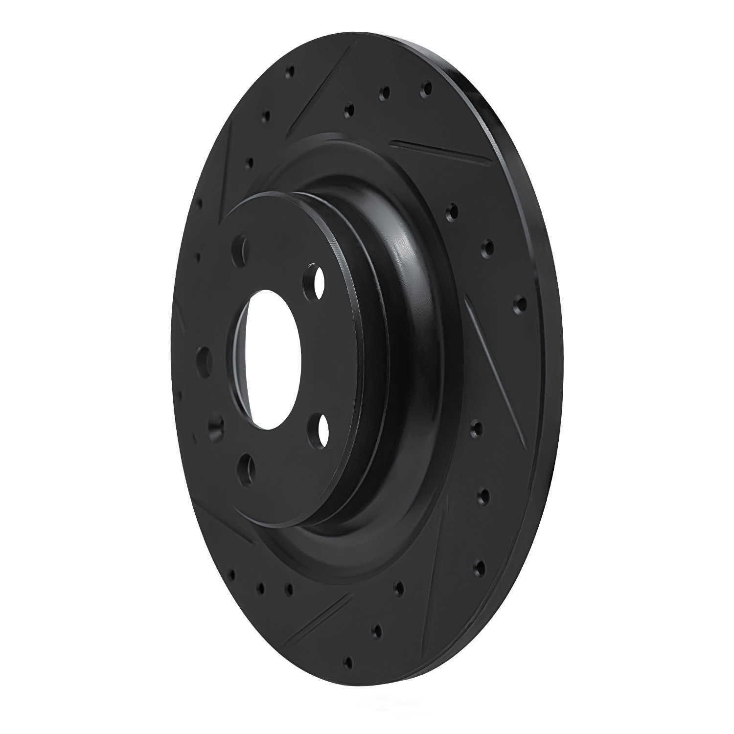 Dynamic Friction Company 633-27058L DFC Brake Rotor - Drilled And Slotted - Black