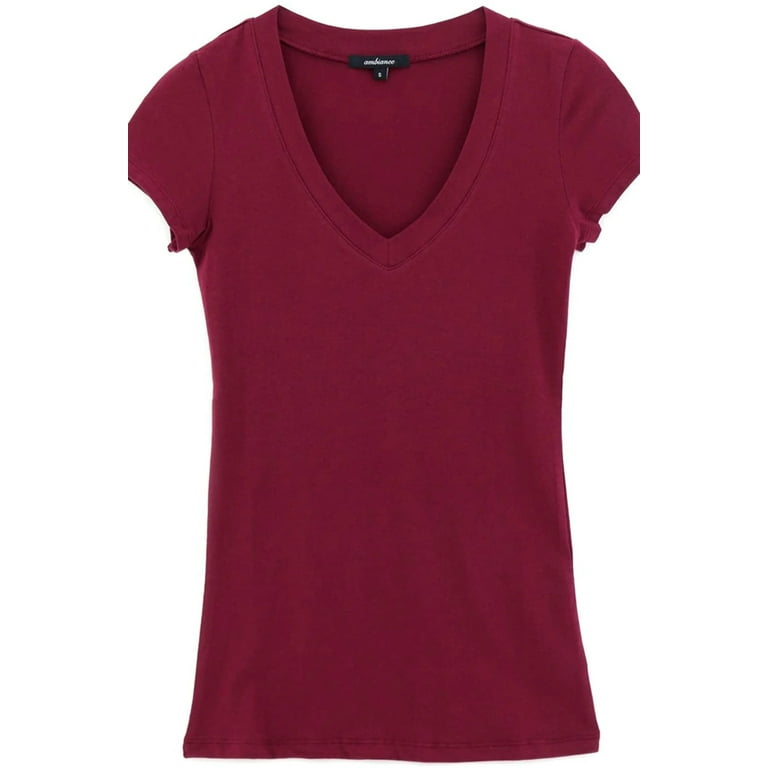 【BAON】[unisex] Papon Sporty Glossy V-neck Short Sleeve Tee Ambiance Classic V-Neck Short Sleeve Tee - 65000 - Walmart.com