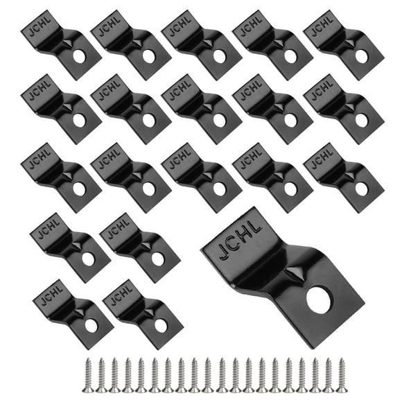 Jchl Sujetadores para Mesa De Escritorio con Tornillos Negros Conectores para Mesa En Z para Trabajo Pesado Clips para Mesa/Soportes para Mesa Juego De 20 Paquetes (Incluye 20 Clips Y 20 Tornillos) Bl