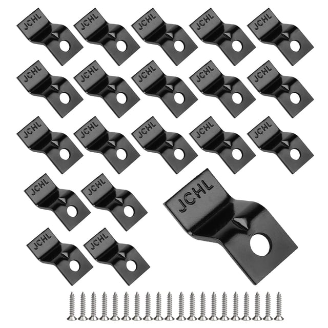 Jchl Sujetadores para Mesa De Escritorio con Tornillos Negros Conectores para Mesa En Z para Trabajo Pesado Clips para Mesa/Soportes para Mesa Juego De 20 Paquetes (Incluye 20 Clips Y 20 Tornillos) Bl