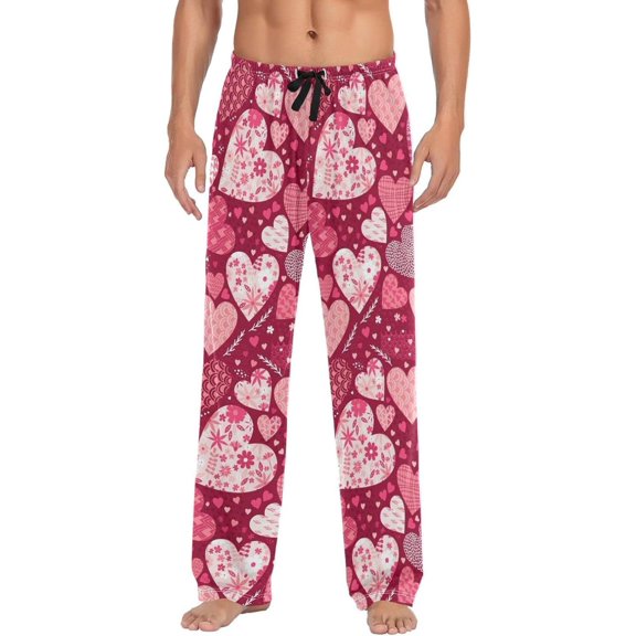 GZHJMY Valentine's Day Pajama Pants for Men, Lounge Pants Lightweight Men Pajama Bottoms with Drawstring Pockets, Christmas New Year Birthday Gifts, X-Large