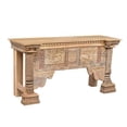 thumbnail image 2 of Heritage Style Antique Columns and Carvings Repurposed 72" Long Teak Wood Console Table | Ornate Carved Sofa Table | Farmhouse Table, 2 of 4