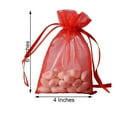 thumbnail image 4 of Efavormart 10 Pack | 4" Red Organza Drawstring Wedding Party Favor Gift Bags, 4 of 4