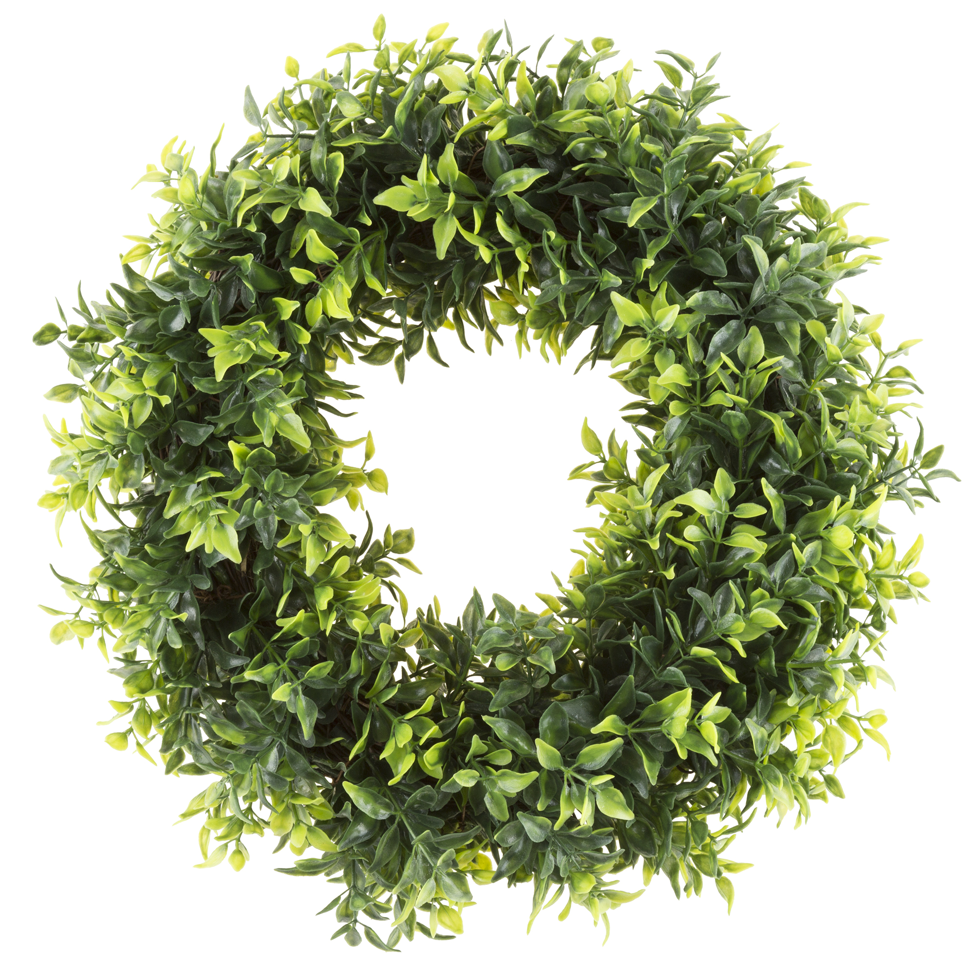 Pure Garden 11.5-inch Artificial Opal Basil Leaf Wreath for Front Door and Entryway Decor