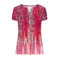 thumbnail image 4 of Summer Tops for Women Trendy Boho Floral Print Tunic Shirts Short Sleeve V Neck Tshirt Casual Loose Blouse Fashion, 4 of 5