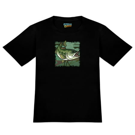 Bass Fish Swimming in River Men's Novelty T-Shirt