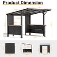 thumbnail image 2 of Gotland 10x10 FT Hardtop BBQ Gazebo with Iron Slanted Roof, Side Shelves & Extended Countertop, Durable Grill Shelter for Patios, Decks, and Backyard Cooking - Metallic Gray, 2 of 9