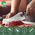 thumbnail image 4 of FULLHI 3PCS Butcher Knife Set with Sheath Hand Forged chef knife Boning Knife, High Carbon Steel Meat Cutting Knife for Kitchen Camping BBQ Cleaver set, 4 of 6