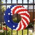 thumbnail image 6 of Deeceymbur 14 Inch Independence Day Patriotic Wreath Fourth July Door Hanger for Porch Wall USA Flag Themed Outdoor Indoor Home Holiday Decor Plastic Red White Blue Star Garland, 6 of 6