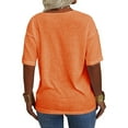 thumbnail image 4 of Solid Color Women Plus Size V-neck Casual Shirt Short Sleeved Simple Tee Tops, 4 of 4