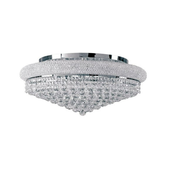 Artistry Lighting Primo Collection 20"x10" Chrome 10-Light Flush Mount Crystal Chandelier