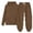 Brown, variant on Kids Hoodie Sweatpants 2 Piece Outfit Set, Solid Color Half Turtleneck Hooded Tracksuit for Boys Girls Fall Winter Daily Casual Wear(Dark Green,12-13 Years)