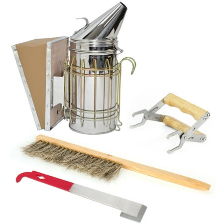 - Beekeeping Starter Tool Kit Set of 4 Bee Hive Smoker, Brush, Frame Grip, and J-Hook Lifter Equipment by VIVO (BEE-KIT2)