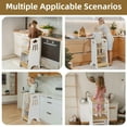 thumbnail image 2 of KORIMEFA Toddler Standing Tower - Adjustable Height Toddler Kitchen Stool Helper - Ideal Kids Kitchen Step Stool for Learning New Skills, 2 of 14