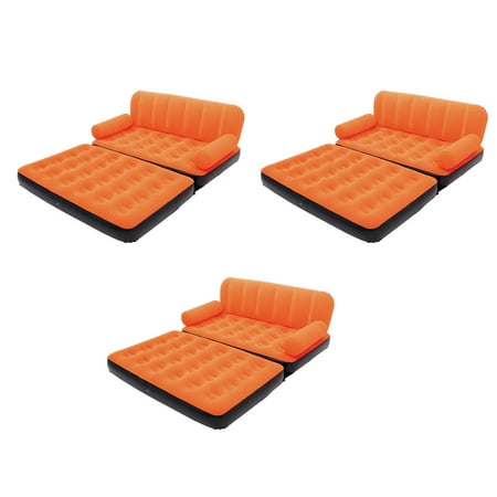 Bestway Multi-Max Air Couch & Bed with Sidewinder AC Air Pump, Orange (3 (Best Way To Read In Bed)