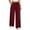 Wine, variant on hoksml Women's High Waist Straight Leg Pants, Casual Button Detail Trousers with Pockets and Shirred Waist