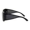thumbnail image 3 of Mobster Oversize Side Visor Lens Shield Flat Top Plastic Sunglasses Purple, 3 of 4