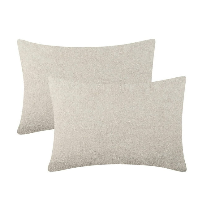 2 Taies d'oreiller Taupe en Cotton taille Standard de Beco Home