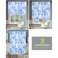 thumbnail image 4 of Blue Flowers Tie Up Curtains for Kitchen Bathroom Bedroom Windows 45 Inch Length, Watercolor Summer Botanical Floral Balloon Drape Curtains Shade Rod Pocket Drapery Curtain Panel, 42"x54", 4 of 7
