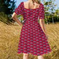 thumbnail image 4 of Atlanta Pennant-vestido rojo de manga corta vestido de verano para mujer vestido de novia elegante para invitados vestidos elegantes para mujer en venta, 4 of 7