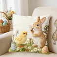 thumbnail image 2 of Fwttom Pillow Covers 18x18, Imitation Embroidery Easter Decorations Throw Pillow Covers, Short Lint Home Spring Decor for Bedroom Couch Cushion Cover, 2 of 7
