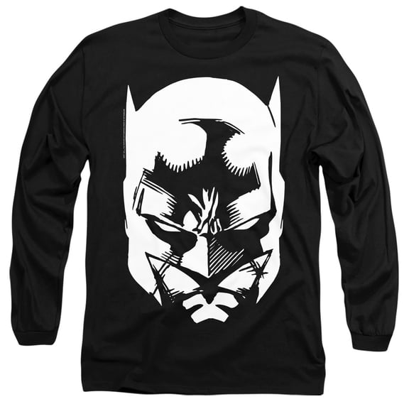 Batman Batman Lines Unisex Adult Long-Sleeve T Shirt,Black, 3X-Large