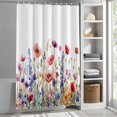 thumbnail image 3 of Colorful Flower Floral Leaves Fabric Shower Curtain Branch Nature Washable Shower Curtains for Bathroom, Waterproof Bath Curtain with Hooks Home Decor 72x72in, 3 of 8