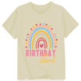 thumbnail image 3 of LUOGENLI T-Shirt pour Filles Filles Mode Décontractée Lettre Col Rond T-Shirt à Manches Courtes Haut Maxi Chemises pour Filles 2025 Petite Beige 1-2 Ans, 3 of 3