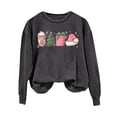 thumbnail image 2 of Fulijie Christmas, Women's Solid Long Sleeve and Crew Neck Hoodless Sweatshirt, Oversized Sweatshirt for Women, Womens Crewneck Sweatshirt, Autumn/Winter Solid Color Loose Print Hoodie, Black, 2 of 4