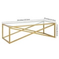 thumbnail image 3 of Henn&Hart 54 in. Brass Metal Coffee Table, 3 of 8