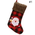 thumbnail image 2 of Christmas Stocking Cartoon Plaid Large Cute Tree Hanging Stocking Cuff Stocking, 2 of 10