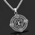 thumbnail image 2 of Vintage Men s Celtic Tree of Life Viking Rune Amulet Hollow Necklace Pendant Creative Personality Odin Triangle Luxury Fashion, 2 of 4