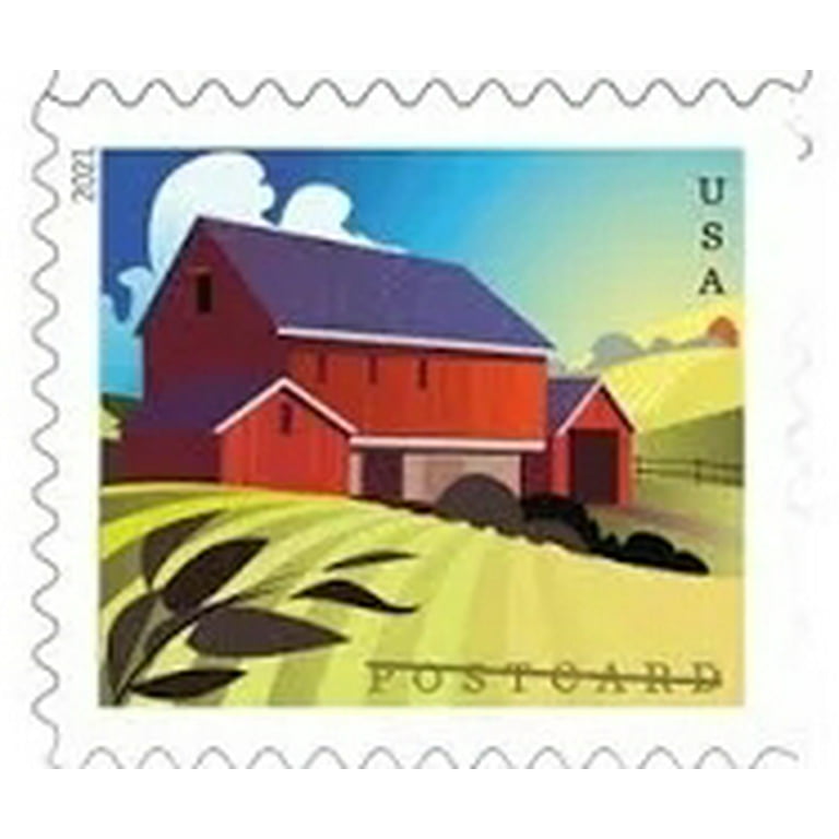 Barn Postcard Rate USPS Postage Stamps Sheet of 20 US Postal First Class American History Wedding Celebration Anniversary (20 Stamps), Multicolor