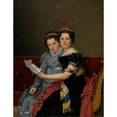 thumbnail image 2 of Jacques Louis David 15x18 Black Ornate Wood Framed Double Matted Museum Art Print Titled - The Sisters Zenaide and Charlotte Bonaparte, 2 of 5