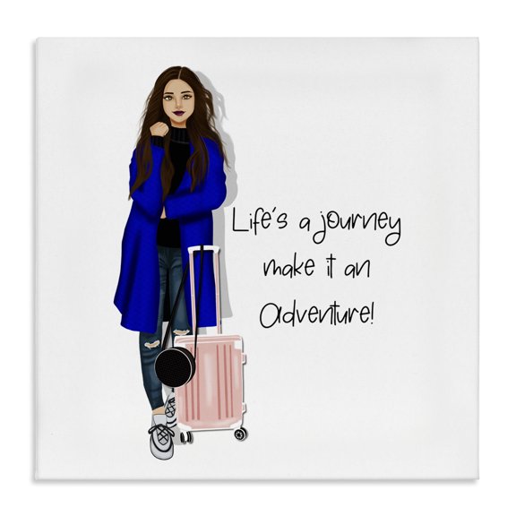 Stupell Industries Contemporary Life's a Journey Phrase Canvas Art, 24 x 24, by Saba Rauf