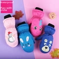 thumbnail image 4 of Guantes de esquí de invierno para niños de 3 a 10 años con dibujos animados de nieve, cálidos, resistentes al viento y al agua, de algodón grueso y con los dedos, para niños y niñas, 4 of 6