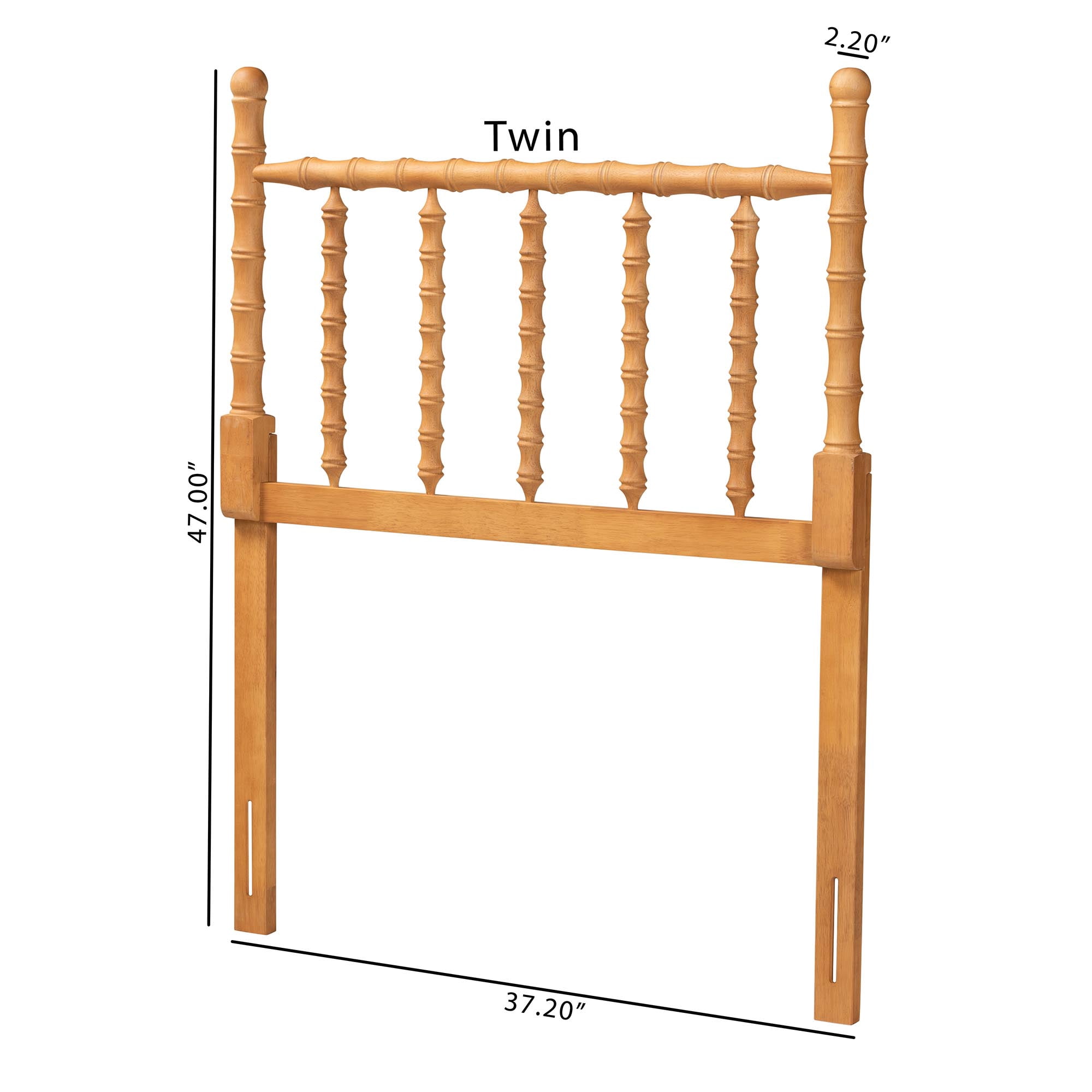 Baxton Studio Edaline Traditional Headboard, Twin, Oak Brown