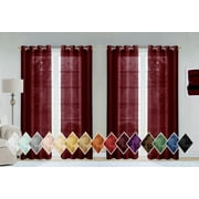Dainty Home Malibu Textured Semi-Sheer Linen Look Grommet Top Curtain Set Of 4, 54" x 84" each (Covers Two Windows)
