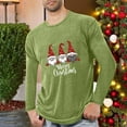 thumbnail image 2 of SERTG Men's Christmas Print Tops Casual Long Sleeve Round Neck Pullover Sports Fitness Home Comfortable Active Fashion Top(Green#1,XL), 2 of 4