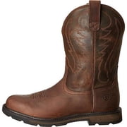 ARIAT 10014238: Mens Ariat Groundbreaker Round Toe Work Boot Safety Calf Work Boots, Distressed Brown