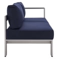 thumbnail image 3 of Modway Shore 5-Piece Fabric & Aluminum Outdoor Patio Sofa Set in Silver/Navy, 3 of 5