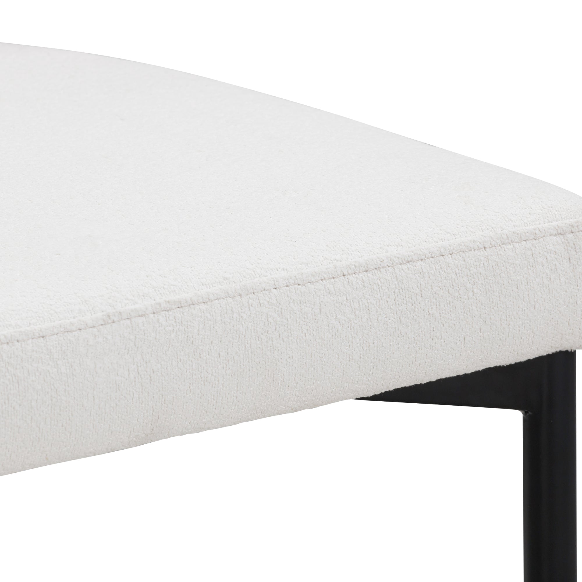 Nathan James Dahlia Counter Height Bar Stool Light Cream, Boucle/Black