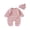 Pink, variant on Michellecmm Newborn Baby Boy Girl Long Sleeve Solid Knitted Sweater Romper Knit Button Jumpsuit with Hat Fall Winter Clothes