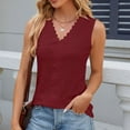 thumbnail image 3 of SNKSDGM Women's Plus Casual Easter Shirts for Women Womens Tops Plus Size Women's 2025 Spring/Summer New V Neck Lace Panel Loose Sleeveless Tank Top Women's T Shirt Going Out Tops for Women Sexy, 3 of 6