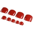 thumbnail image 3 of 24 Pcs Faux Ongles Français Courts Faux Ongles Carrés Pointes d'Ongles Complètes Rouges Décalcomanies pour Pieds, 3 of 5